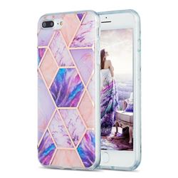 Purple Dream Marble Pattern Galvanized Electroplating Protective Case Cover for iPhone 8 Plus / 7 Plus 7P(5.5 inch)