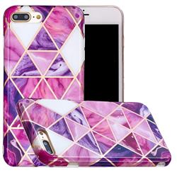 Purple Dream Triangle Painted Marble Electroplating Protective Case for iPhone 8 Plus / 7 Plus 7P(5.5 inch)