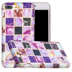 Square Puzzle Painted Marble Electroplating Protective Case for iPhone 8 Plus / 7 Plus 7P(5.5 inch)
