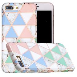 Fresh Triangle Painted Marble Electroplating Protective Case for iPhone 8 Plus / 7 Plus 7P(5.5 inch)