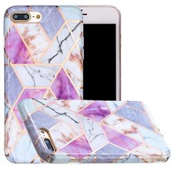 Purple and White Painted Marble Electroplating Protective Case for iPhone 8 Plus / 7 Plus 7P(5.5 inch)