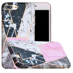 Pink and Black Painted Marble Electroplating Protective Case for iPhone 8 Plus / 7 Plus 7P(5.5 inch)