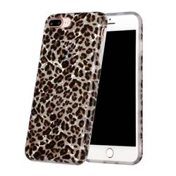 Leopard Shell Pattern Glossy Rubber Silicone Protective Case Cover for iPhone 8 Plus / 7 Plus 7P(5.5 inch)