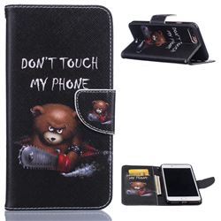 Chainsaw Bear Leather Wallet Case for iPhone 8 Plus / 7 Plus 8P 7P (5.5 inch)