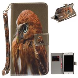Young Eagle Hand Strap Leather Wallet Case for iPhone 8 Plus / 7 Plus 8P 7P(5.5 inch)