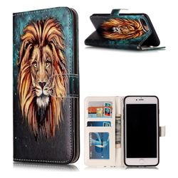 Ice Lion 3D Relief Oil PU Leather Wallet Case for iPhone 8 Plus / 7 Plus 8P 7P(5.5 inch)