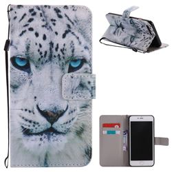 White Leopard PU Leather Wallet Case for iPhone 8 Plus / 7 Plus 8P 7P(5.5 inch)