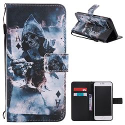 Skull Magician PU Leather Wallet Case for iPhone 8 Plus / 7 Plus 8P 7P(5.5 inch)