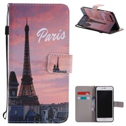 Paris Eiffel Tower PU Leather Wallet Case for iPhone 8 Plus / 7 Plus 8P 7P(5.5 inch)
