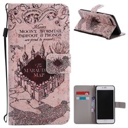 Castle The Marauders Map PU Leather Wallet Case for iPhone 8 Plus / 7 Plus 8P 7P(5.5 inch)