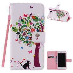 Cat and Tree PU Leather Wallet Case for iPhone 8 Plus / 7 Plus 8P 7P(5.5 inch)