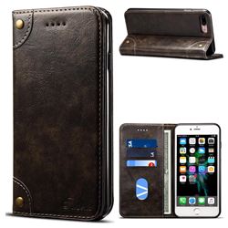 Suteni Retro Classic Minimalist PU Leather Wallet Phone Case for iPhone 8 Plus / 7 Plus 7P(5.5 inch) - Dark Gray