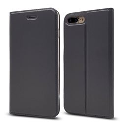 Ultra Slim Card Magnetic Automatic Suction Leather Wallet Case for iPhone 8 Plus / 7 Plus 7P(5.5 inch) - Star Grey