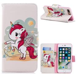 Cloud Star Unicorn Leather Wallet Case for iPhone 8 Plus / 7 Plus 7P(5.5 inch)