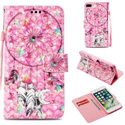 Flower Dreamcatcher 3D Painted Leather Wallet Case for iPhone 8 Plus / 7 Plus 7P(5.5 inch)