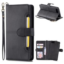 Retro Multi-functional Detachable Leather Wallet Phone Case for iPhone 8 Plus / 7 Plus 7P(5.5 inch) - Black