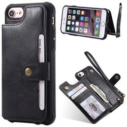 Retro Aristocratic Demeanor Anti-fall Leather Phone Back Cover for iPhone 8 Plus / 7 Plus 7P(5.5 inch) - Black