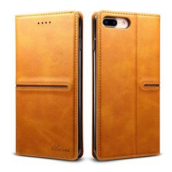 Suteni Slim Magnet Leather Wallet Flip Cover for iPhone 8 Plus / 7 Plus 7P(5.5 inch) - Khaki