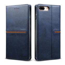 Suteni Slim Magnet Leather Wallet Flip Cover for iPhone 8 Plus / 7 Plus 7P(5.5 inch) - Blue