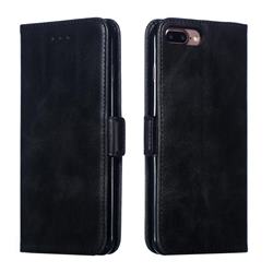 Retro Classic Calf Pattern Leather Wallet Phone Case for iPhone 8 Plus / 7 Plus 7P(5.5 inch) - Black