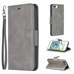 Classic Sheepskin PU Leather Phone Wallet Case for iPhone 8 Plus / 7 Plus 7P(5.5 inch) - Gray