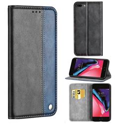 Classic Business Ultra Slim Magnetic Sucking Stitching Flip Cover for iPhone 8 Plus / 7 Plus 7P(5.5 inch) - Blue