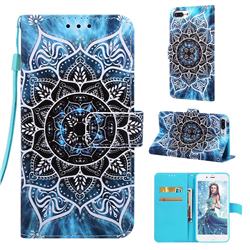 Underwater Mandala Matte Leather Wallet Phone Case for iPhone 8 Plus / 7 Plus 7P(5.5 inch)