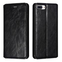 Retro Slim Magnetic Crazy Horse PU Leather Wallet Case for iPhone 8 Plus / 7 Plus 7P(5.5 inch) - Black