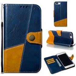 Retro Magnetic Stitching Wallet Flip Cover for iPhone 8 Plus / 7 Plus 7P(5.5 inch) - Blue