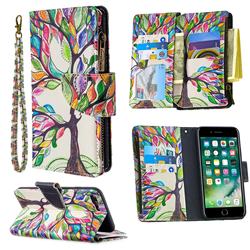 The Tree of Life Binfen Color BF03 Retro Zipper Leather Wallet Phone Case for iPhone 8 Plus / 7 Plus 7P(5.5 inch)