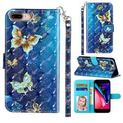 Rankine Butterfly 3D Leather Phone Holster Wallet Case for iPhone 8 Plus / 7 Plus 7P(5.5 inch)
