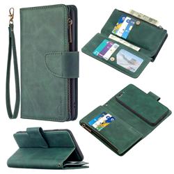 Binfen Color BF02 Sensory Buckle Zipper Multifunction Leather Phone Wallet for iPhone 8 Plus / 7 Plus 7P(5.5 inch) - Dark Green