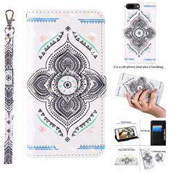 Mandala Totem 3D Painted Leather Wallet Case for iPhone 8 Plus / 7 Plus 7P(5.5 inch)