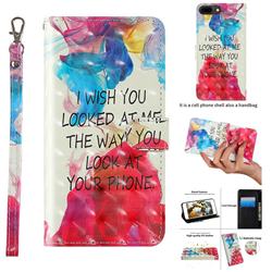Look at Phone 3D Painted Leather Wallet Case for iPhone 8 Plus / 7 Plus 7P(5.5 inch)