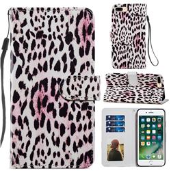 Leopard Smooth Leather Phone Wallet Case for iPhone 8 Plus / 7 Plus 7P(5.5 inch)