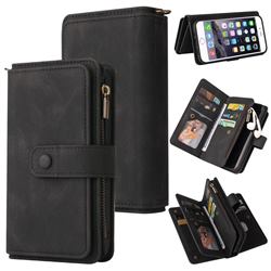 Luxury Multi-functional Zipper Wallet Leather Phone Case Cover for iPhone 8 Plus / 7 Plus 7P(5.5 inch) - Black