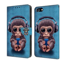Cute Orangutan Crystal PU Leather Protective Wallet Case Cover for iPhone 8 Plus / 7 Plus 7P(5.5 inch)