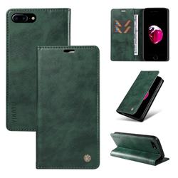 YIKATU Litchi Card Magnetic Automatic Suction Leather Flip Cover for iPhone 8 Plus / 7 Plus 7P(5.5 inch) - Green