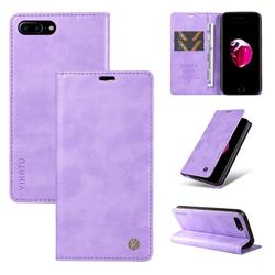 YIKATU Litchi Card Magnetic Automatic Suction Leather Flip Cover for iPhone 8 Plus / 7 Plus 7P(5.5 inch) - Purple