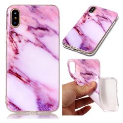 Purple Soft TPU Marble Pattern Case for iPhone XS / X / 10 (5.8 inch)