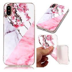 Pink Plum Soft TPU Marble Pattern Case for iPhone XS / X / 10 (5.8 inch)