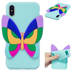 Rainbow Butterfly Soft 3D Silicone Case for iPhone XS / X / 10 (5.8 inch)