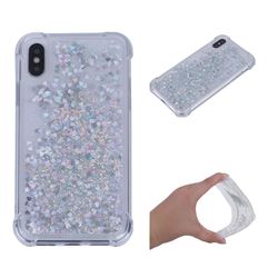 Dynamic Liquid Glitter Sand Quicksand Star TPU Case for iPhone XS / X / 10 (5.8 inch) - Silver
