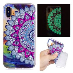 Colorful Sun Flower Noctilucent Soft TPU Back Cover for iPhone XS / X / 10 (5.8 inch)