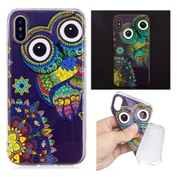 Tribe Owl Noctilucent Soft TPU Back Cover for iPhone XS / X / 10 (5.8 inch)