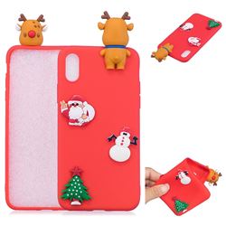 Red Elk Christmas Xmax Soft 3D Silicone Case for iPhone XS / X / 10 (5.8 inch)