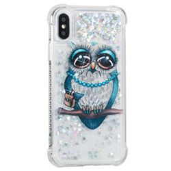 Sweet Gray Owl Dynamic Liquid Glitter Sand Quicksand Star TPU Case for iPhone XS / X / 10 (5.8 inch)