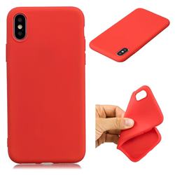 Candy TPU Soft Back Phone Cover for iPhone XS / X / 10 (5.8 inch) - Red