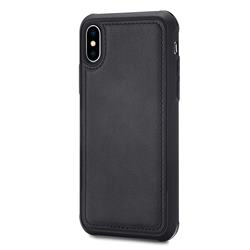 Luxury Shatter-resistant Leather Coated Phone Back Cover for iPhone XS / X / 10 (5.8 inch) - Black