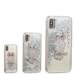 Seashell Owl Dynamic Liquid Glitter Quicksand Soft TPU Case for iPhone XS / X / 10 (5.8 inch)